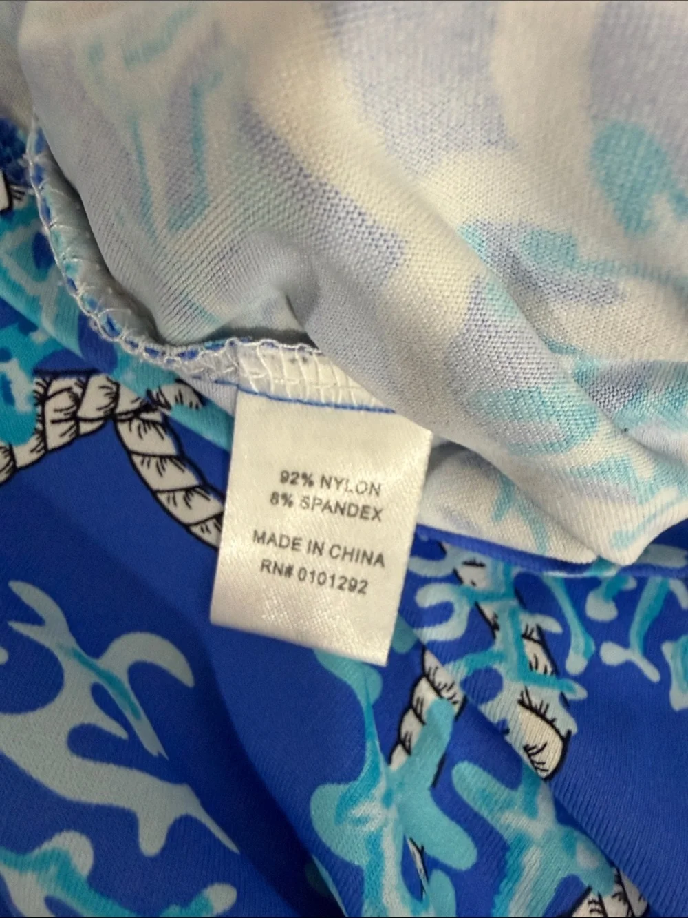 Lulu-B Coral Reef Rope Print Sleeveless Stretch Tank Top Blue Size L - Picture 5 of 9